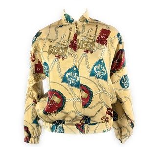 Vintage '90s NWT Golf Jacket Zipper Camel Tan Gold M Sportfolio by Marcia